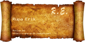 Rupa Erik névjegykártya